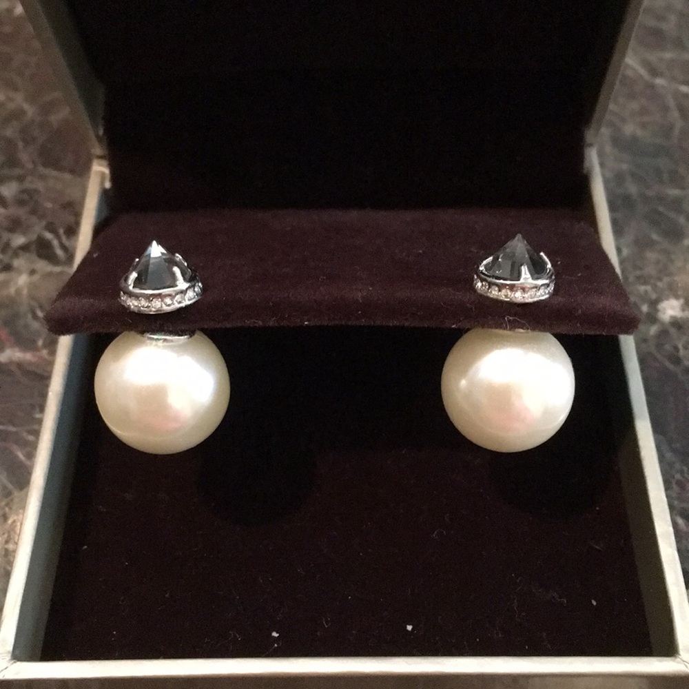 Pears and smoky quarts double sided earrings